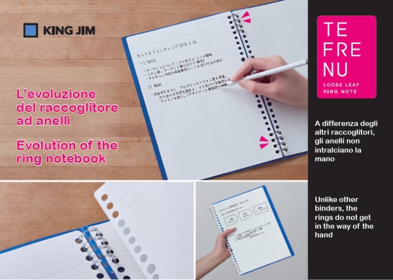 Raccoglitore ad anelli A4 ricaricabile